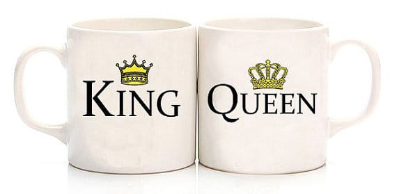 Kubki dla Par - King & Queen - zestaw 2 szt