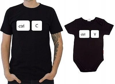 Zestaw koszulki 2szt. dla Taty i Dziecka  - Ctrl C & Ctrl V