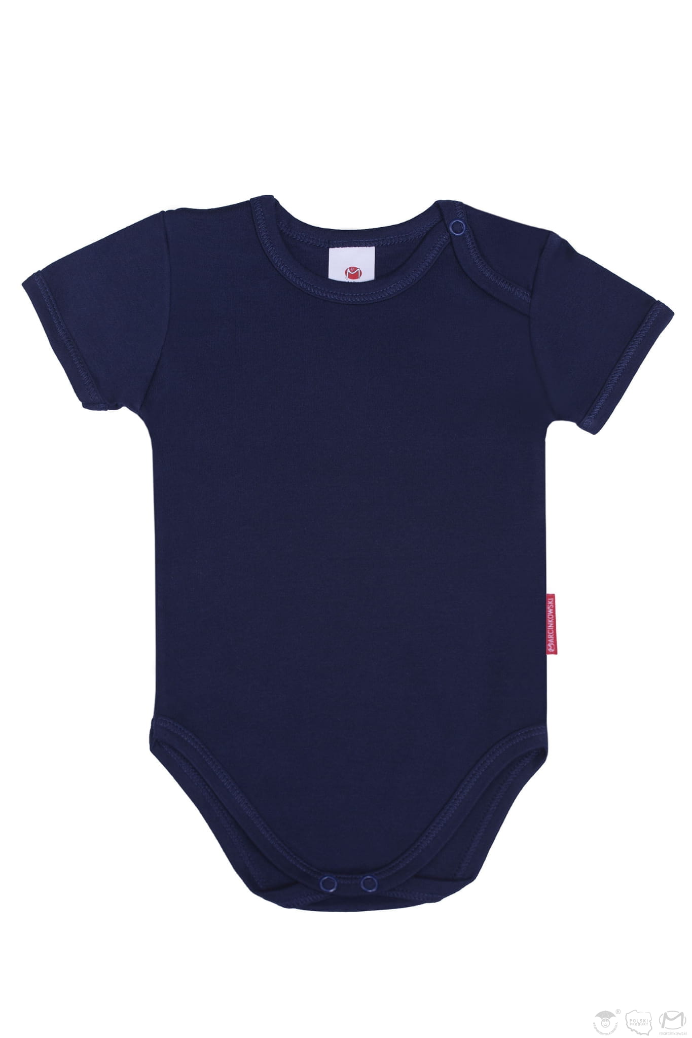 Ciemnogranatowe body niemowlęce bawełniane z krótkim rękawem 56-92 cm
