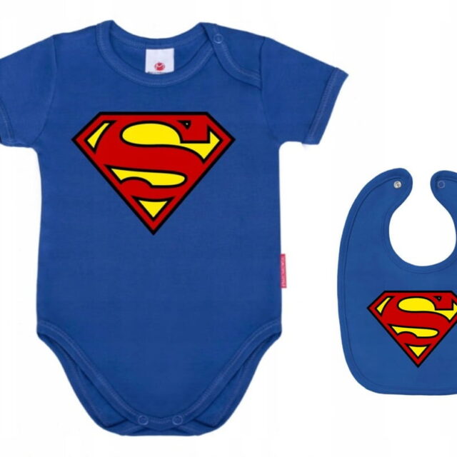 Komplet - Body i Śliniak - Superman - 62 cm