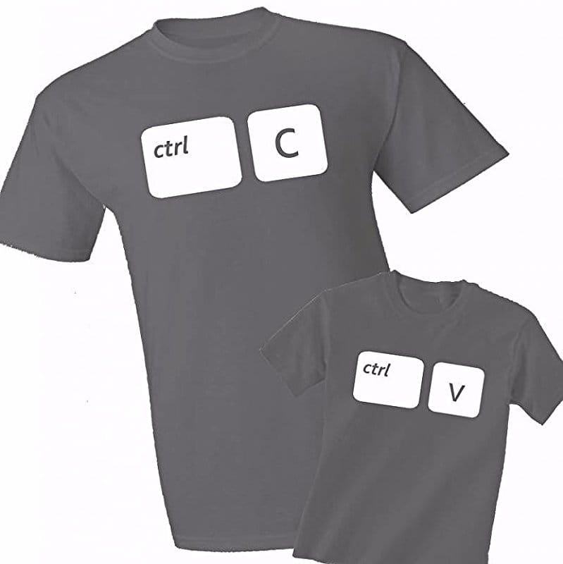 Zestaw koszulek dla Taty i Dziecka - Ctrl C + Ctrl V