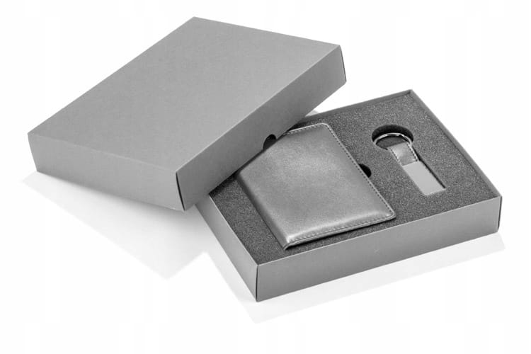 Zestaw upominkowy elegancki - Brelok + Etui na dokumenty