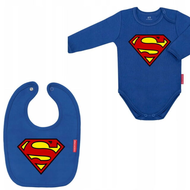 Komplet - Body i Śliniak - Superman - 62 cm - długi rękaw