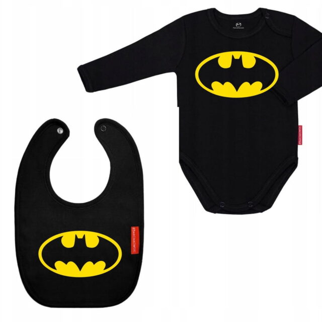 Komplet - Body i Śliniak - Batman - 68 cm - długi rękaw