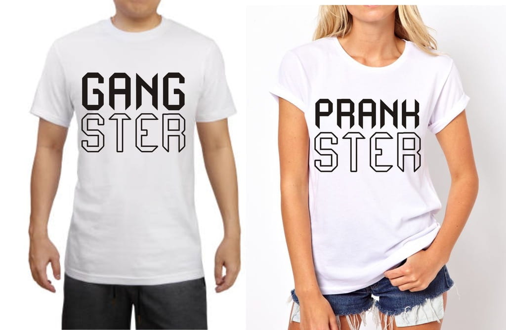 Koszulki dla niej i dla Niego Gangster zestaw