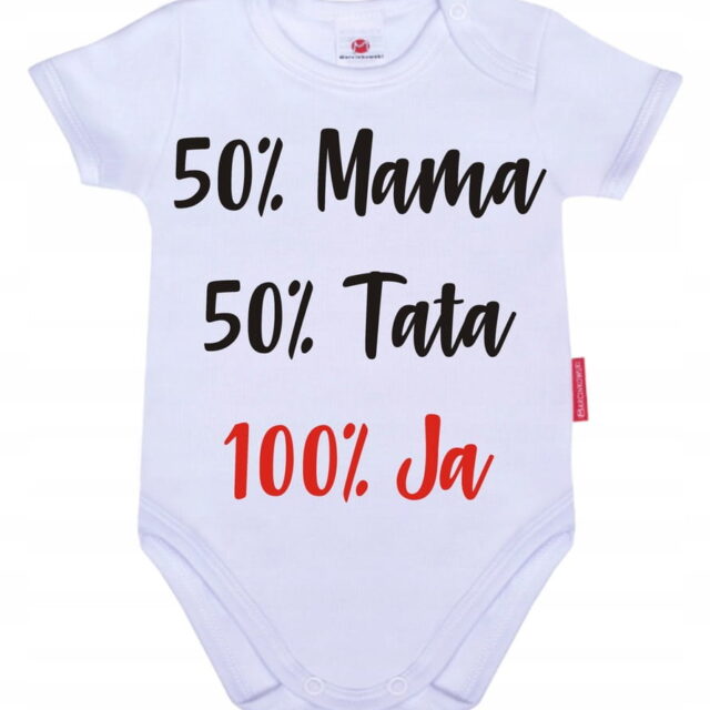 Body niemowlęce 50% mamy 50% taty KOLORY 74cm
