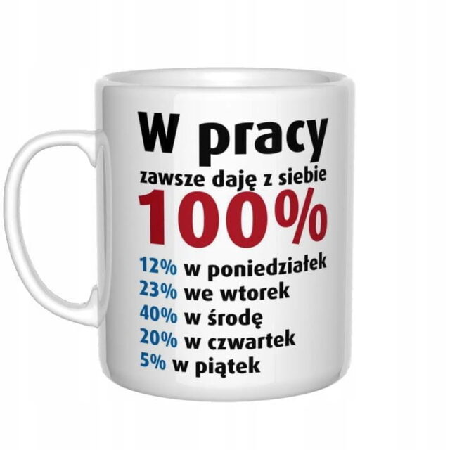 Kubek - W pracy daję z siebie 100% + Kartonik
