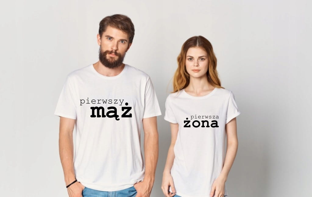 Koszulki dla Niej i Niego zestaw Pierwszy mąż żona