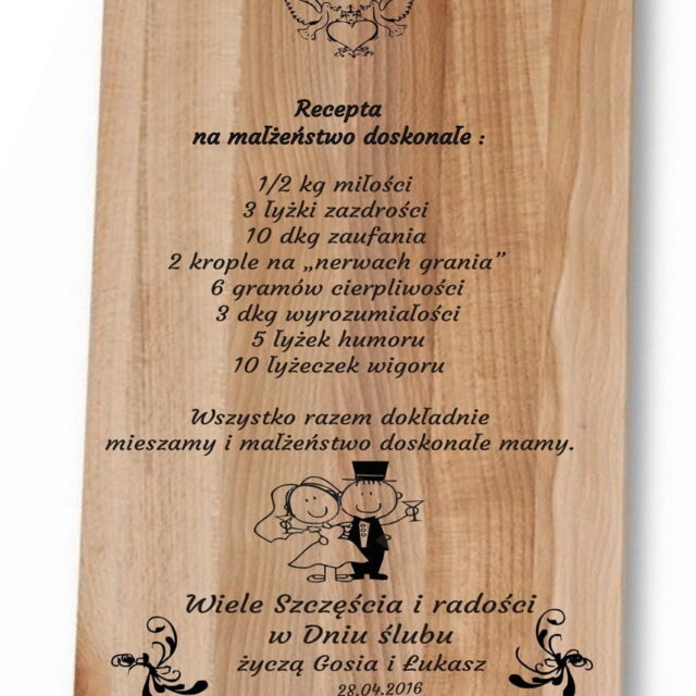 Deska - Recepta na Małżeństwo doskonałe