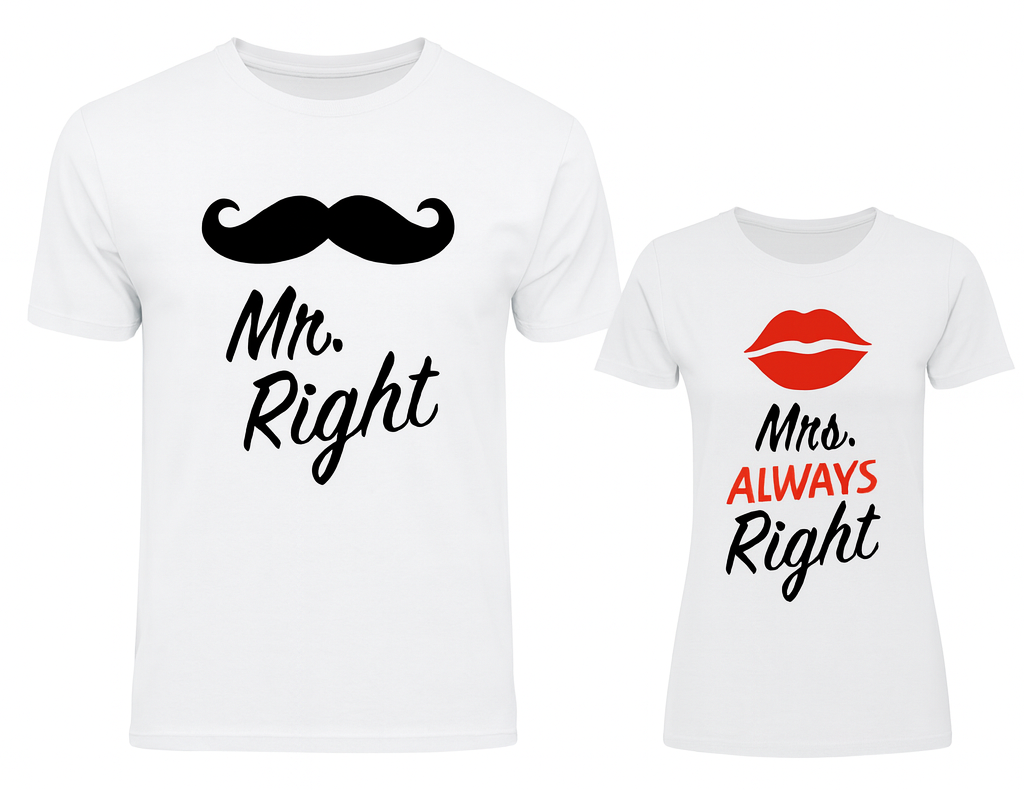 Zestaw koszulek dla Pary - Mr. Right & Mrs. Always Right