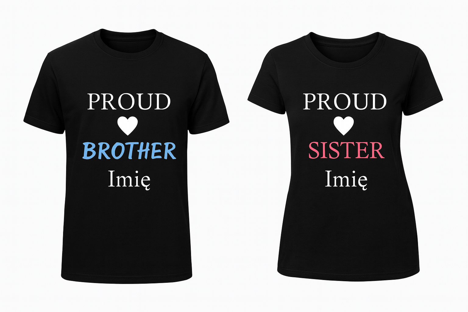 Biały zestaw koszulek dziecięcych Proud Brother & Sister dla rodzeństwa