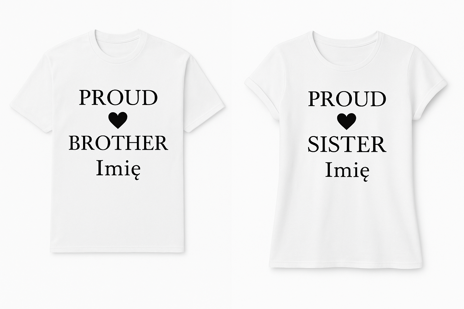 Biały zestaw koszulek dziecięcych Proud Brother & Sister dla rodzeństwa - obrazek 2