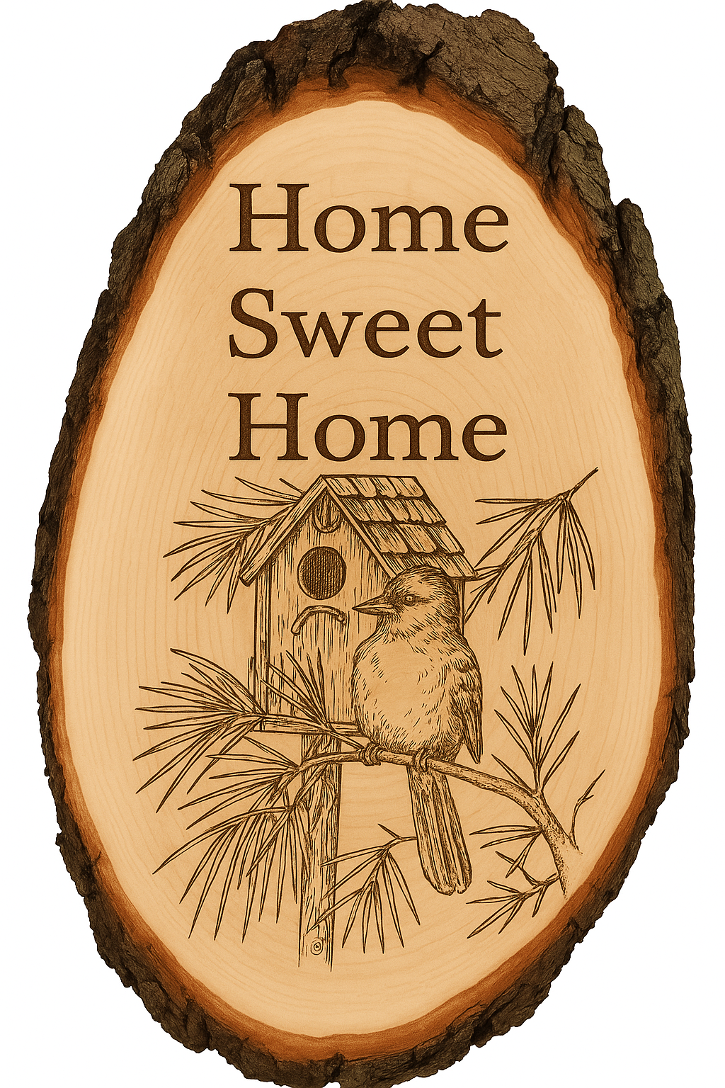 Deska z korą - Home sweet Home