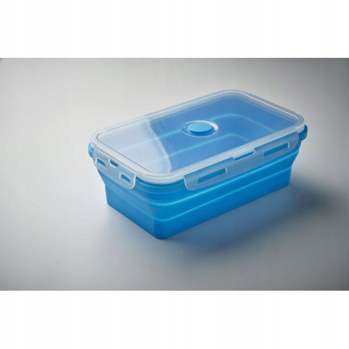 Składany silikonowy pojemnik Lunch box Solo 1000 ml niebieski - obrazek 3
